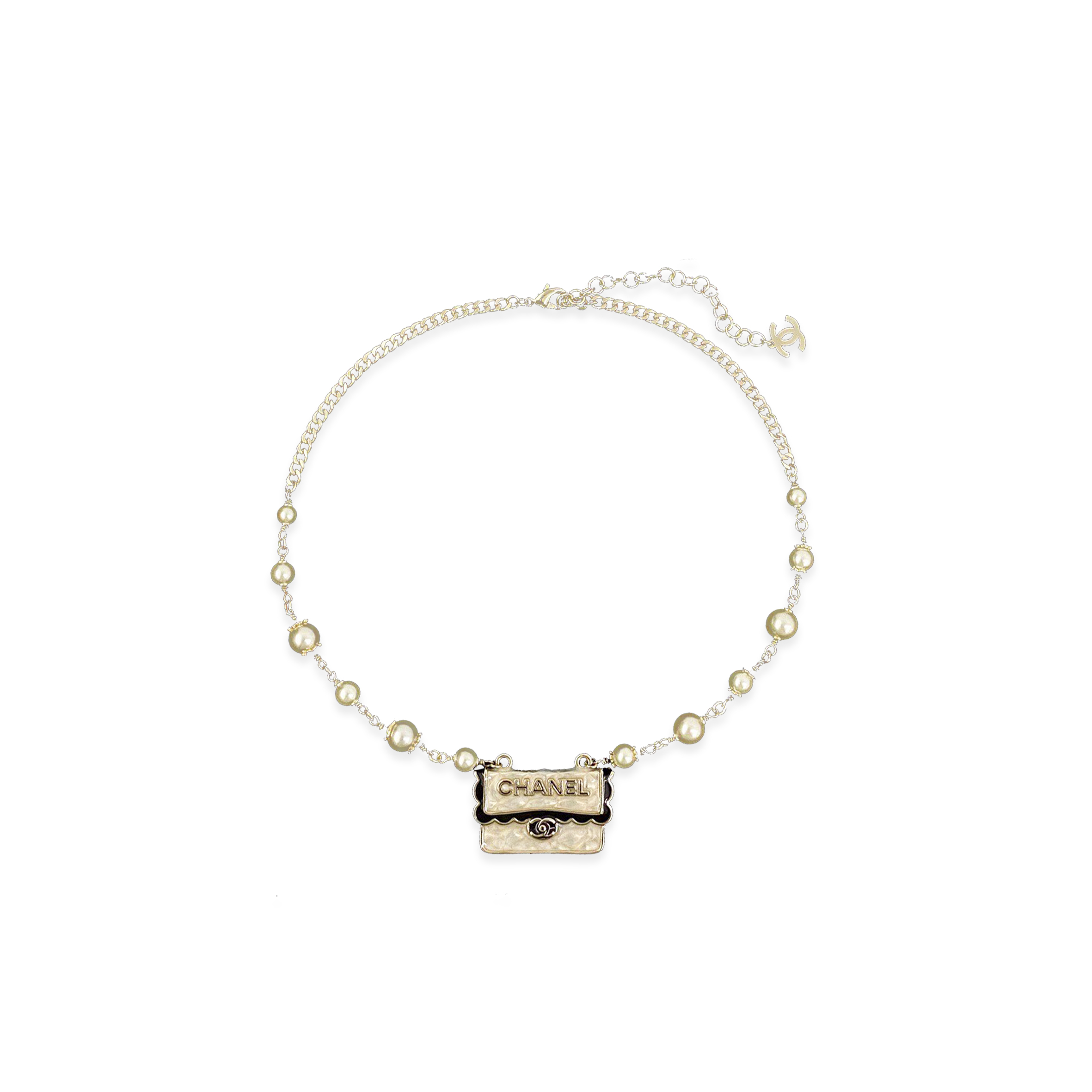 Ch*el cf pendant pearl necklace abe501